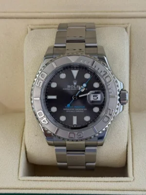 Rolex Yacht-Master quadrante rhodium del 2022 Italiano in platino full set excellent condition