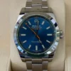 Rolex Milgauss BLU vetro verde del 2020 italiano card nuova excellent condition full set