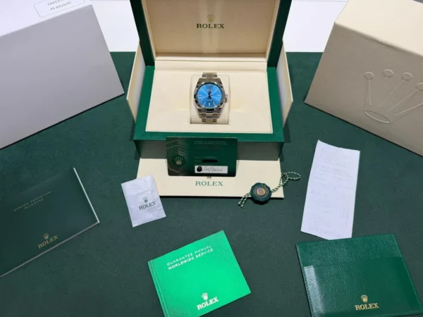Rolex Milgauss BLU vetro verde del 2020 italiano card nuova excellent condition full set