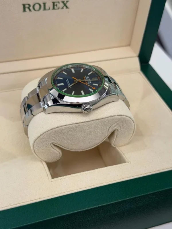 Rolex Milgauss BLU vetro verde del 2020 italiano card nuova excellent condition full set