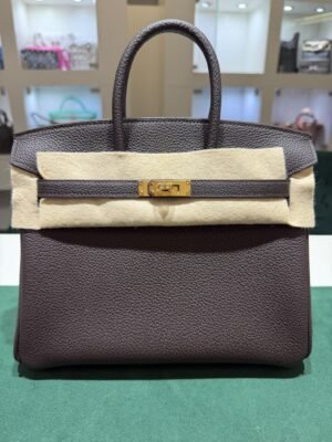 Herm&egrave;s Birkin 25 retourne veau togo colore bai - brun ( cioccolato fondente ) NUOVA 2026 Settembre stampa K hardware dorato