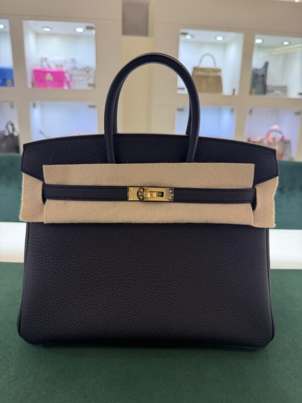 ermès Birkin 25 retourne veau togo colore noir( nero ) stampa G NUOVA 2026 hardware dorato full set con scontrino ufficiale Hermès pellicole