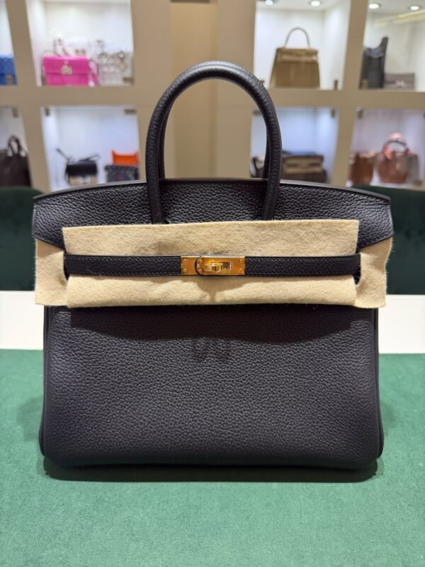 ermès Birkin 25 retourne veau togo colore noir( nero ) stampa G NUOVA 2026 hardware dorato full set con scontrino ufficiale Hermès pellicole