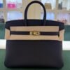 ermès Birkin 25 retourne veau togo colore noir( nero ) stampa G NUOVA 2026 hardware dorato full set con scontrino ufficiale Hermès pellicole