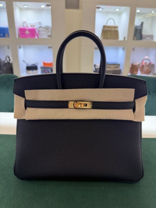 ermès Birkin 25 retourne veau togo colore noir( nero ) stampa G NUOVA 2026 hardware dorato full set con scontrino ufficiale Hermès pellicole