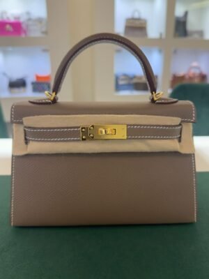Hermès mini Kelly Sellier epsom color Etoupe ( Tortora ) NUOVA 2026