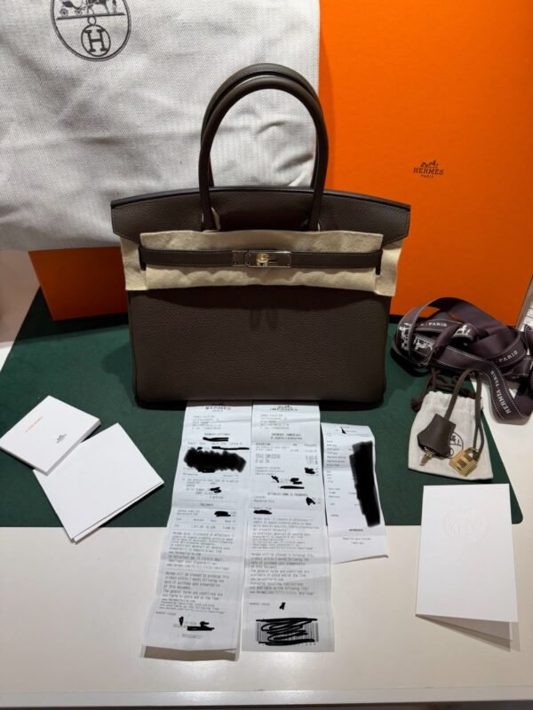 Herm&egrave;s Birkin 30 retourne veau togo colore vert loden ( Verdone casacca militare ) stampa G NUOVA 2026