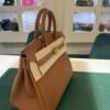 Hermès Birkin 25 retourne veau togo colore gold ( marrone ) stampa G NUOVA 2026