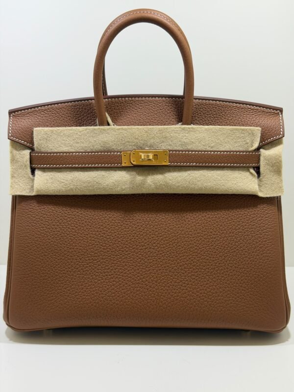 Hermès Birkin 25 retourne veau togo colore gold ( marrone ) stampa G NUOVA 2026