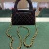 Chanel Mini Kelly ( mini shopping bag ) nera del 2023 hardware dorato condizioni ottime passaporto digitale con scatola dustbag e certificato entrupy