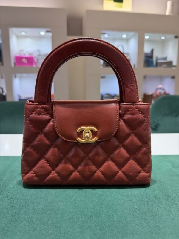 Chanel Mini Kelly ( mini shopping bag ) cognac del 2024 hardware dorato condizioni ottime passaporto digitale con scatola dustbag e certificato