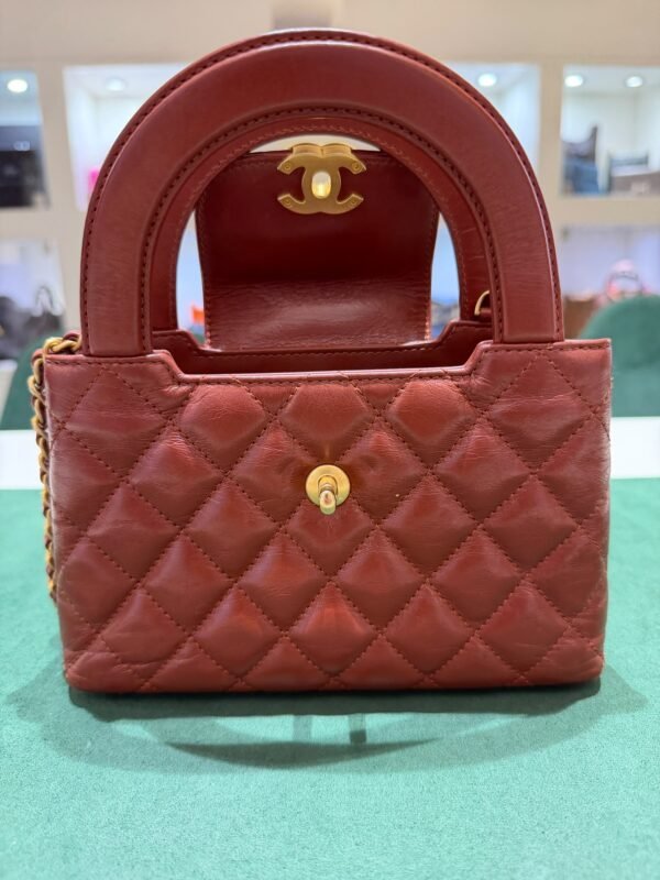 Chanel Mini Kelly ( mini shopping bag ) cognac del 2024 hardware dorato condizioni ottime passaporto digitale con scatola dustbag e certificato