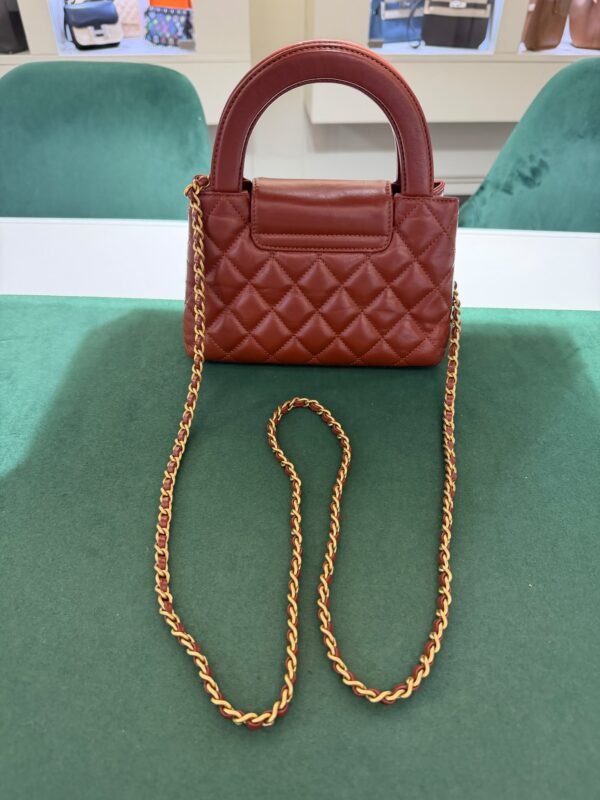 Chanel Mini Kelly ( mini shopping bag ) cognac del 2024 hardware dorato condizioni ottime passaporto digitale con scatola dustbag e certificato