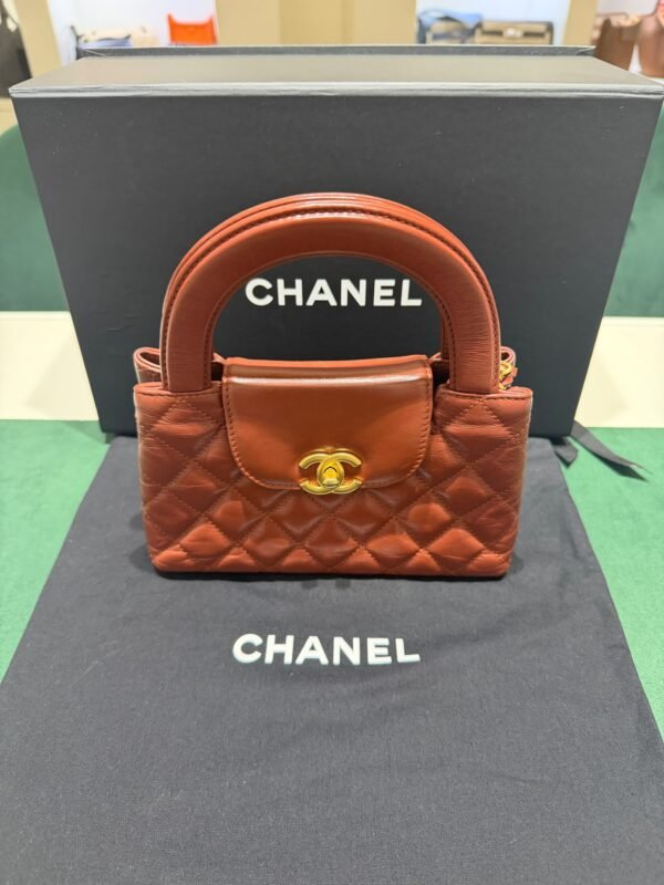 Chanel Mini Kelly ( mini shopping bag ) cognac del 2024 hardware dorato condizioni ottime passaporto digitale con scatola dustbag e certificato