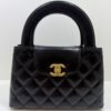 HANEL Mini Kelly ( Mini Shopping Bag Kelly ) colore Nero Pelle di Vitello Hardware Oro del 2024