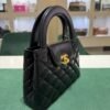 HANEL Mini Kelly ( Mini Shopping Bag Kelly ) colore Nero Pelle di Vitello Hardware Oro del 2024