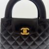 HANEL Mini Kelly ( Mini Shopping Bag Kelly ) colore Nero Pelle di Vitello Hardware Oro del 2024
