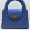 CHANEL Mini Kelly ( Mini Shopping Bag Kelly ) colore blu Pelle di Vitello Hardware Oro del 2024 Full Set