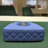 CHANEL Mini Kelly ( Mini Shopping Bag Kelly ) colore blu Pelle di Vitello Hardware Oro del 2024 Full Set