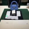 CHANEL Mini Kelly ( Mini Shopping Bag Kelly ) colore blu Pelle di Vitello Hardware Oro del 2024 Full Set