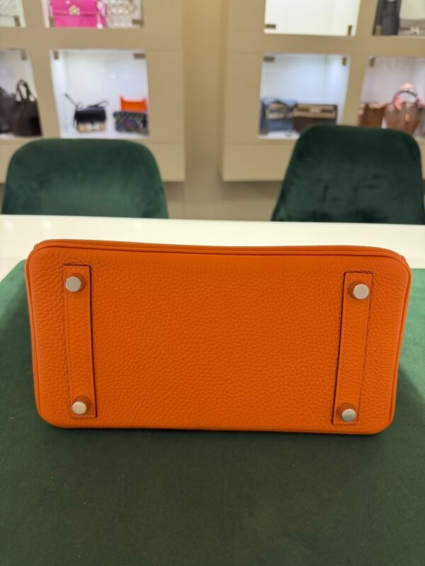 Herm&egrave;s Birkin 25 retourne veau togo colore Orange( arancio ) stampa G NUOVA 2026 hardware Palladio full set con scontrino ufficiale Herm&egrave;s