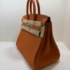 Herm&egrave;s Birkin 25 retourne veau togo colore Orange( arancio ) stampa G NUOVA 2026 hardware Palladio full set con scontrino ufficiale Herm&egrave;s