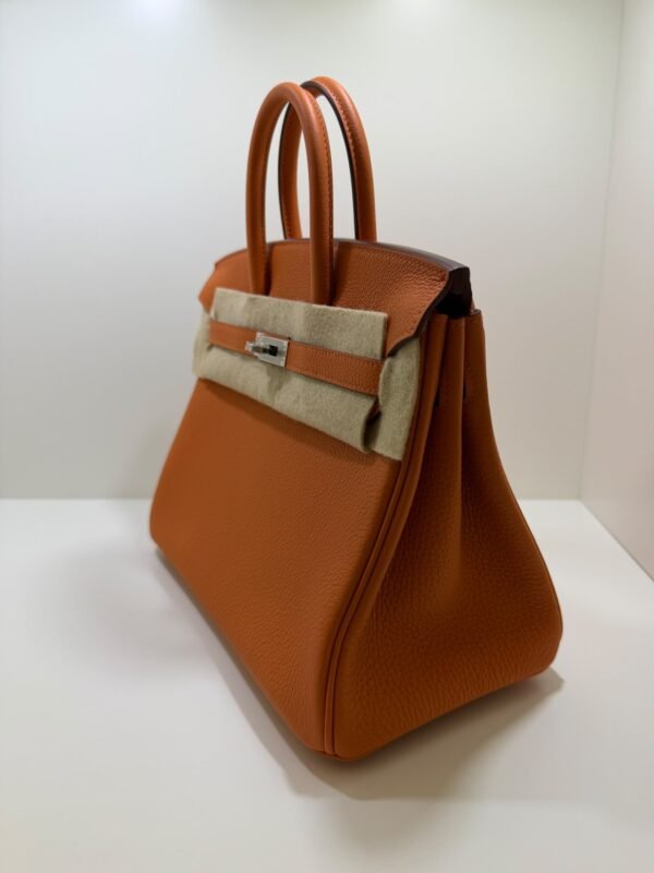 Herm&egrave;s Birkin 25 retourne veau togo colore Orange( arancio ) stampa G NUOVA 2026 hardware Palladio full set con scontrino ufficiale Herm&egrave;s